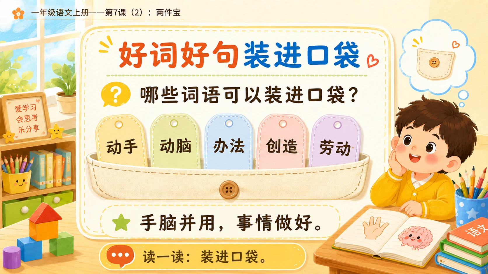 小学六年制统编教材系列课件——一年级语文上册第7课（2）：两件宝 - 预览图9