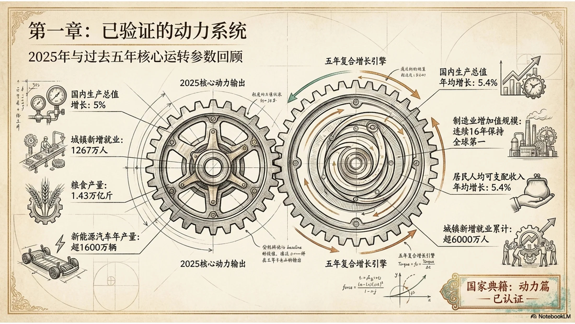 达芬奇手绘风格政府工作报告PPT - 预览图1