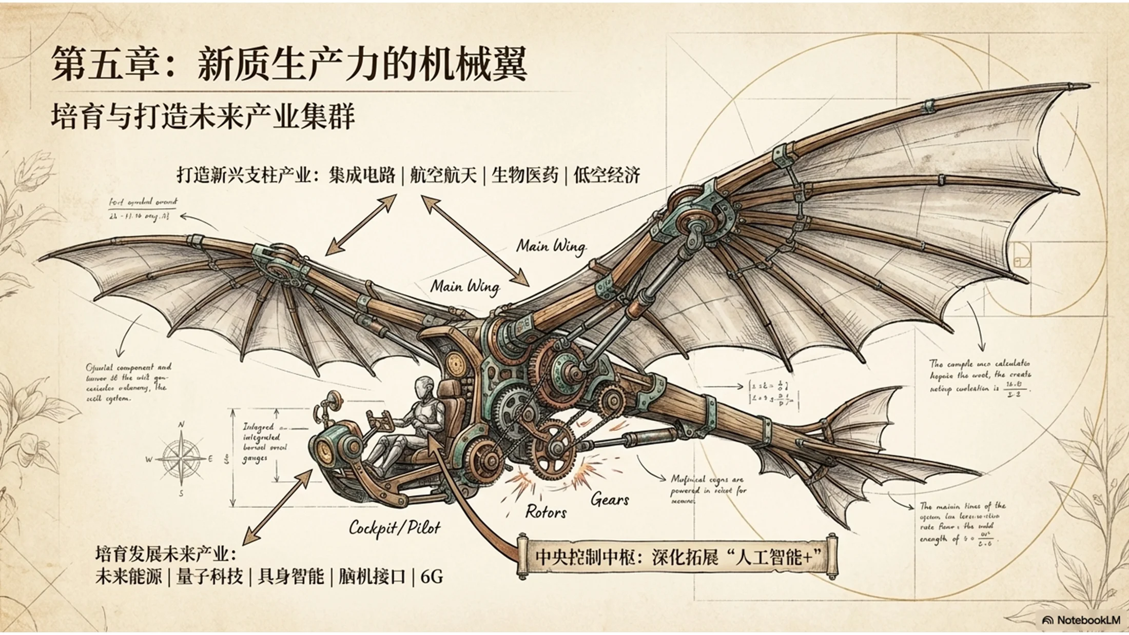 达芬奇手绘风格政府工作报告PPT - 预览图5