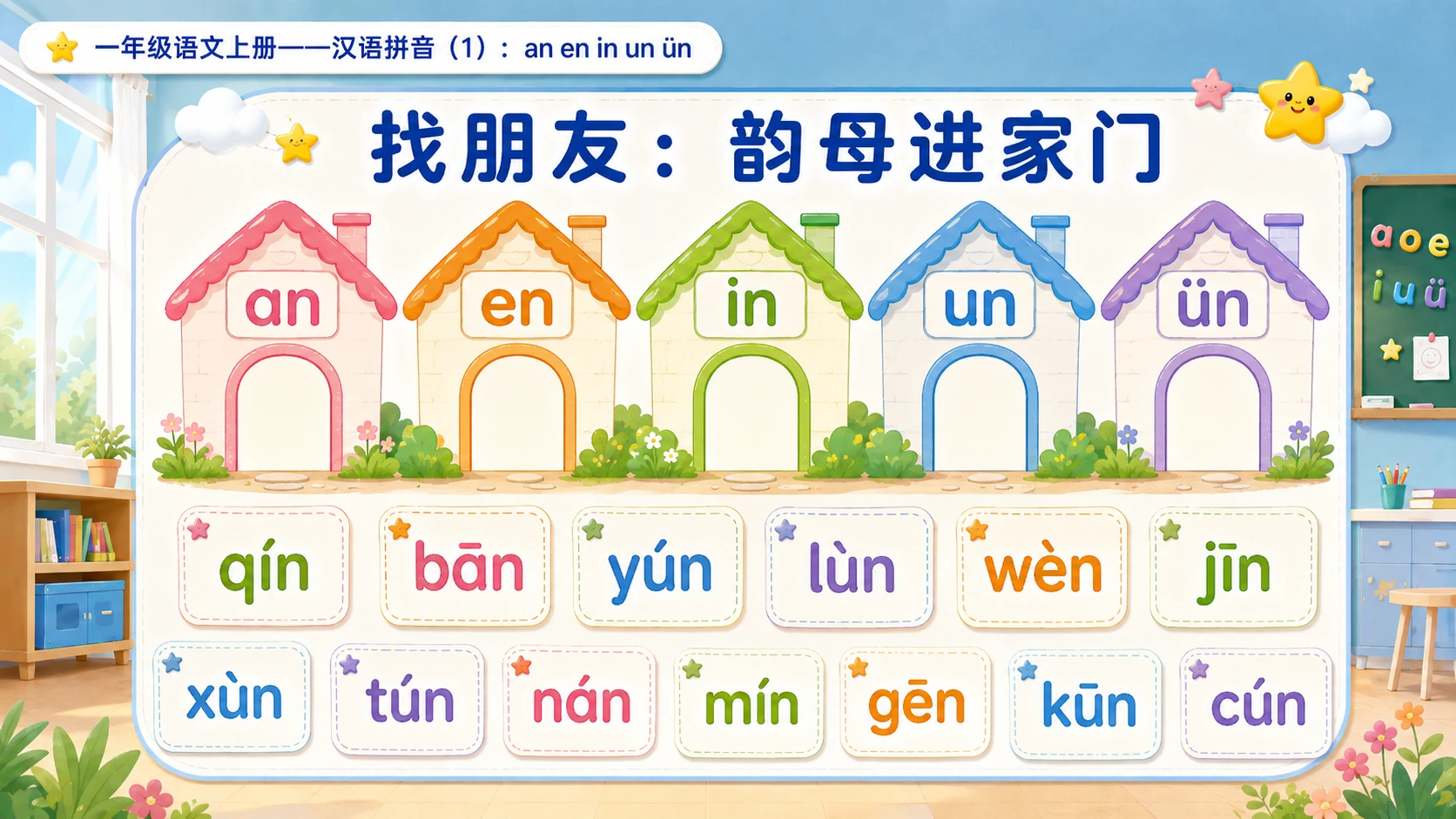 小学六年制统编教材系列课件——一年级语文上册：an en in un ün（1） - 预览图12