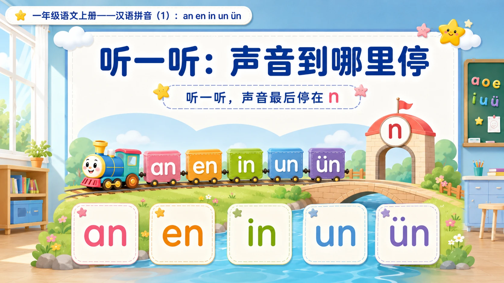 小学六年制统编教材系列课件——一年级语文上册：an en in un ün（1） - 预览图3