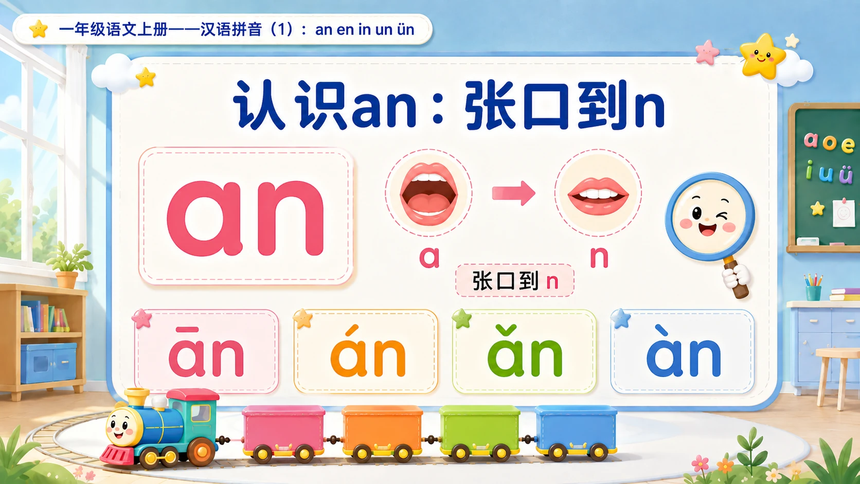 小学六年制统编教材系列课件——一年级语文上册：an en in un ün（1） - 预览图4
