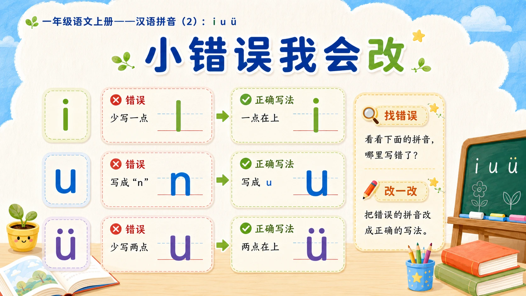 小学六年制统编教材系列课件——一年级语文上册：i u ü（2） - 预览图11