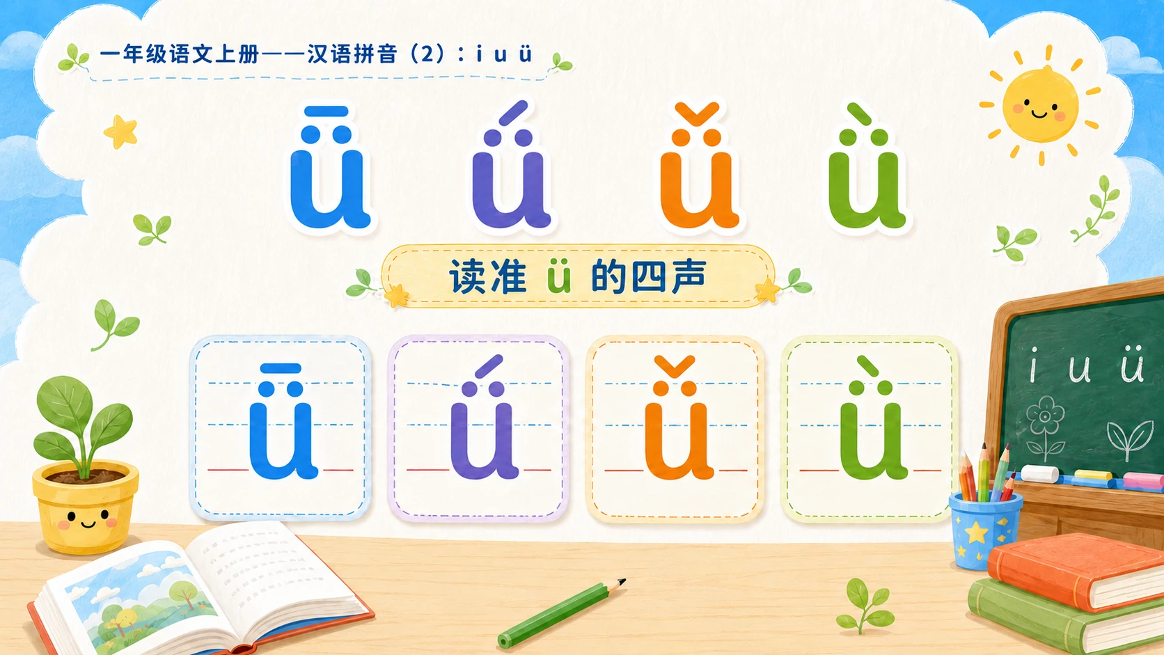 小学六年制统编教材系列课件——一年级语文上册：i u ü（2） - 预览图18