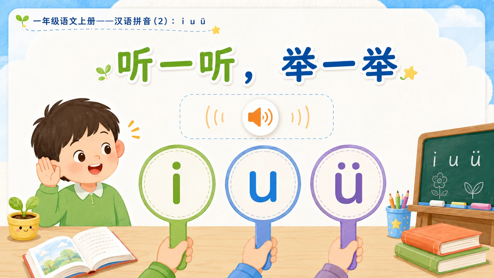 小学六年制统编教材系列课件——一年级语文上册：i u ü（2） - 预览图7