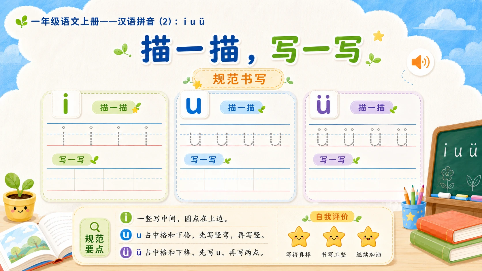 小学六年制统编教材系列课件——一年级语文上册：i u ü（2） - 预览图10