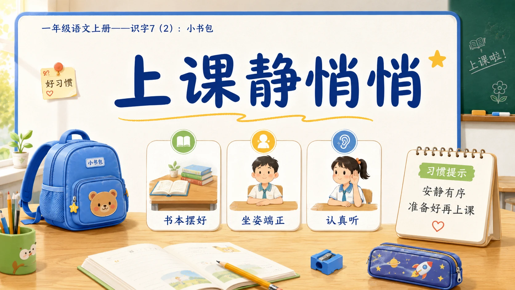 小学六年制统编教材系列课件——一年级语文上册：小书包（2） - 预览图11