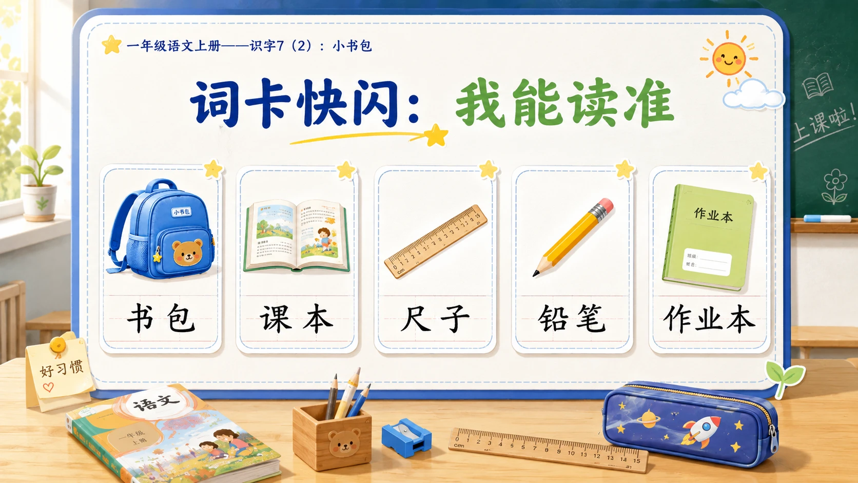 小学六年制统编教材系列课件——一年级语文上册：小书包（2） - 预览图2