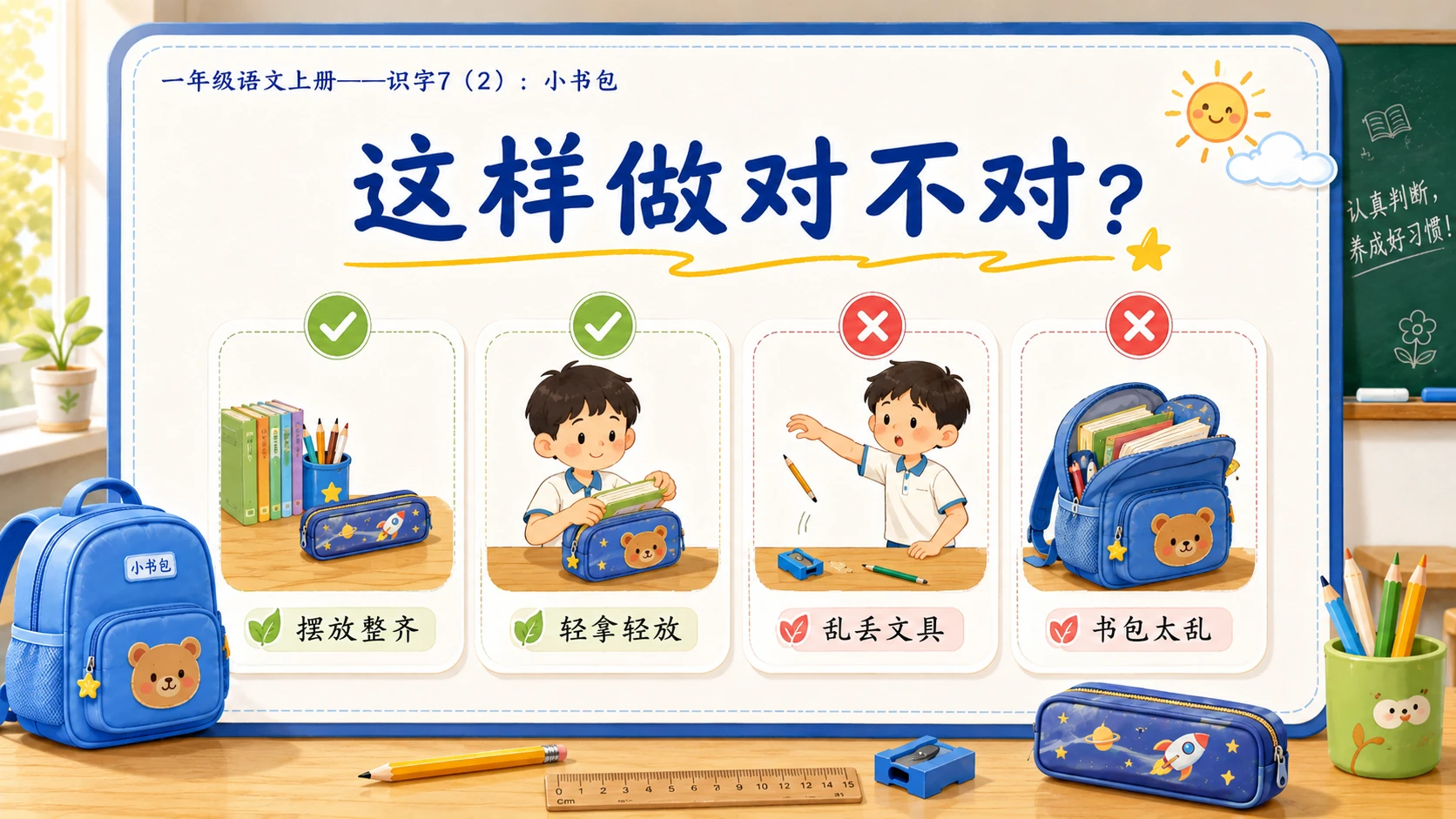 小学六年制统编教材系列课件——一年级语文上册：小书包（2） - 预览图5