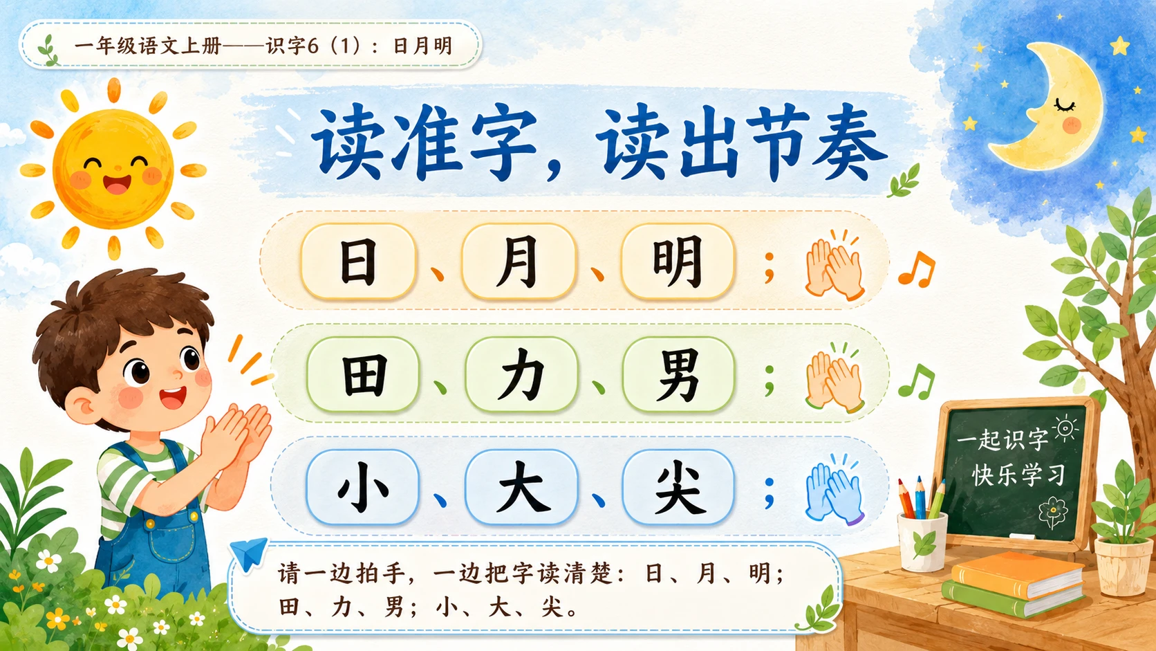 小学六年制统编教材系列课件——一年级语文上册：识字6 日月明（1） - 预览图16