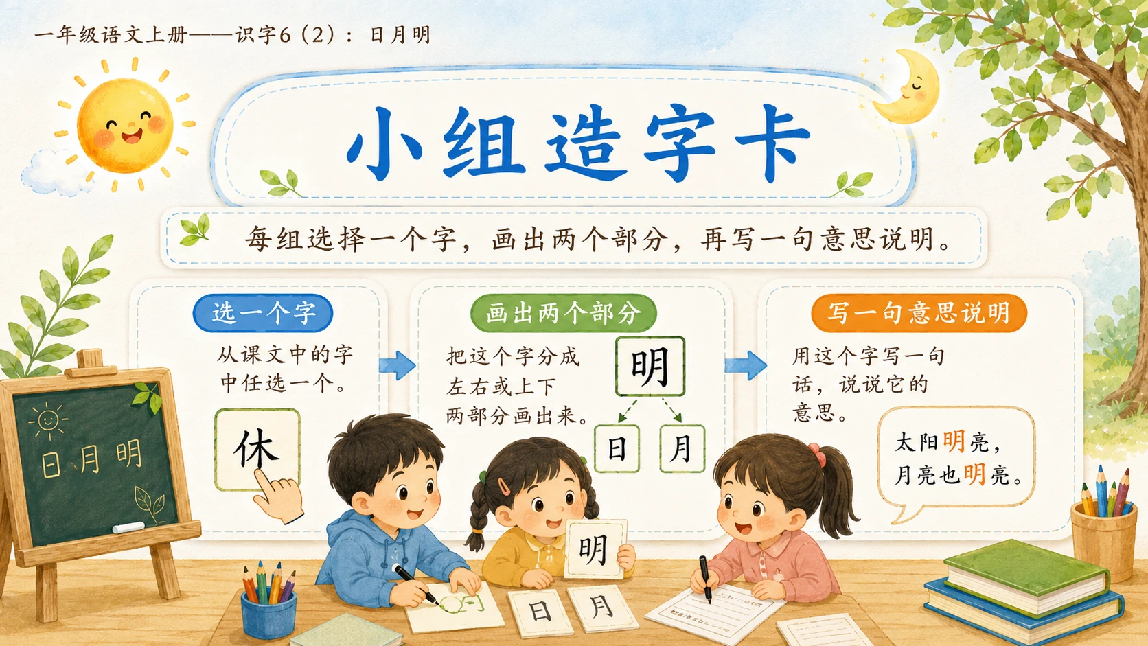 小学六年制统编教材系列课件——一年级语文上册：识字6 日月明（2） - 预览图14