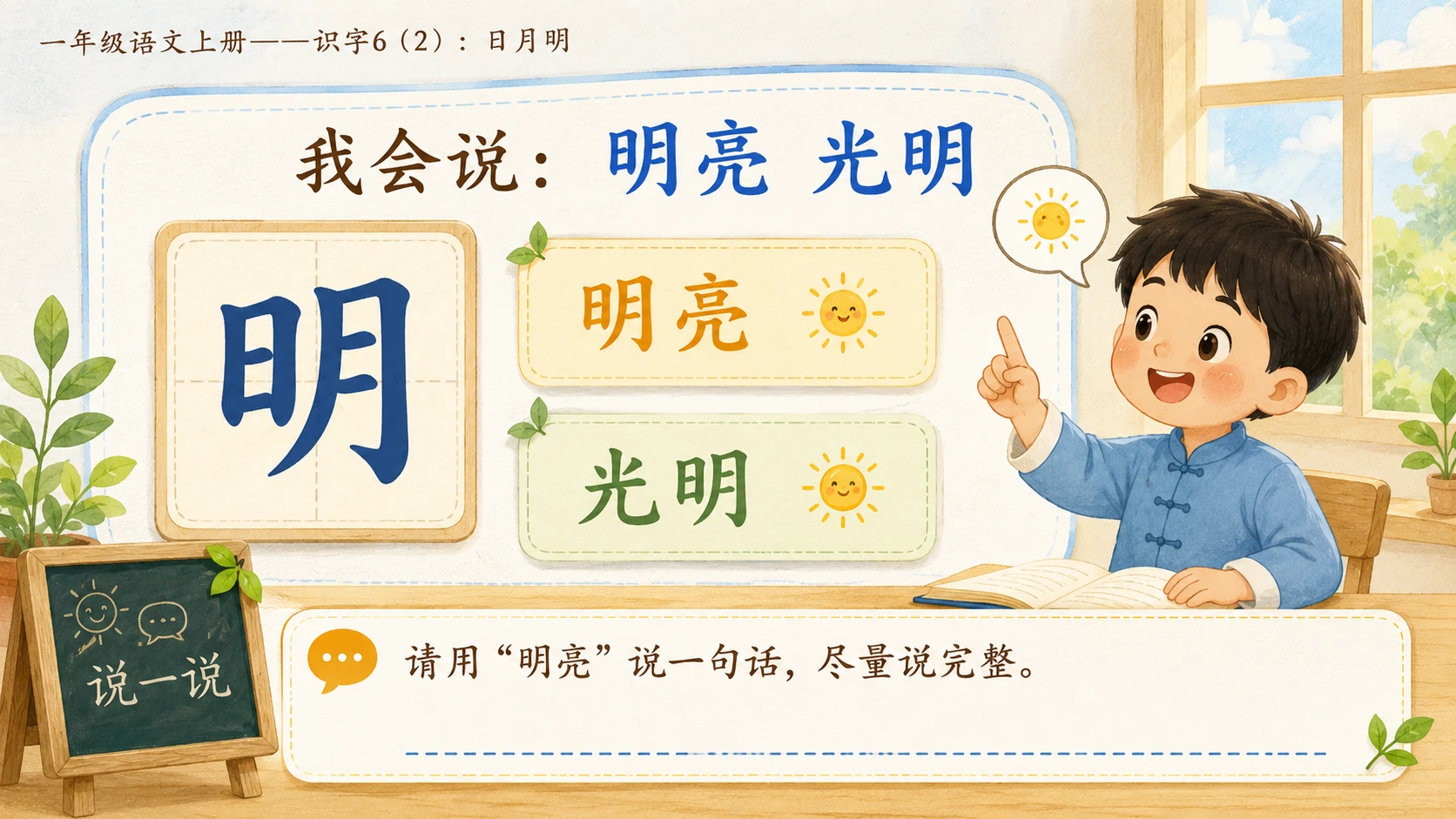 小学六年制统编教材系列课件——一年级语文上册：识字6 日月明（2） - 预览图3