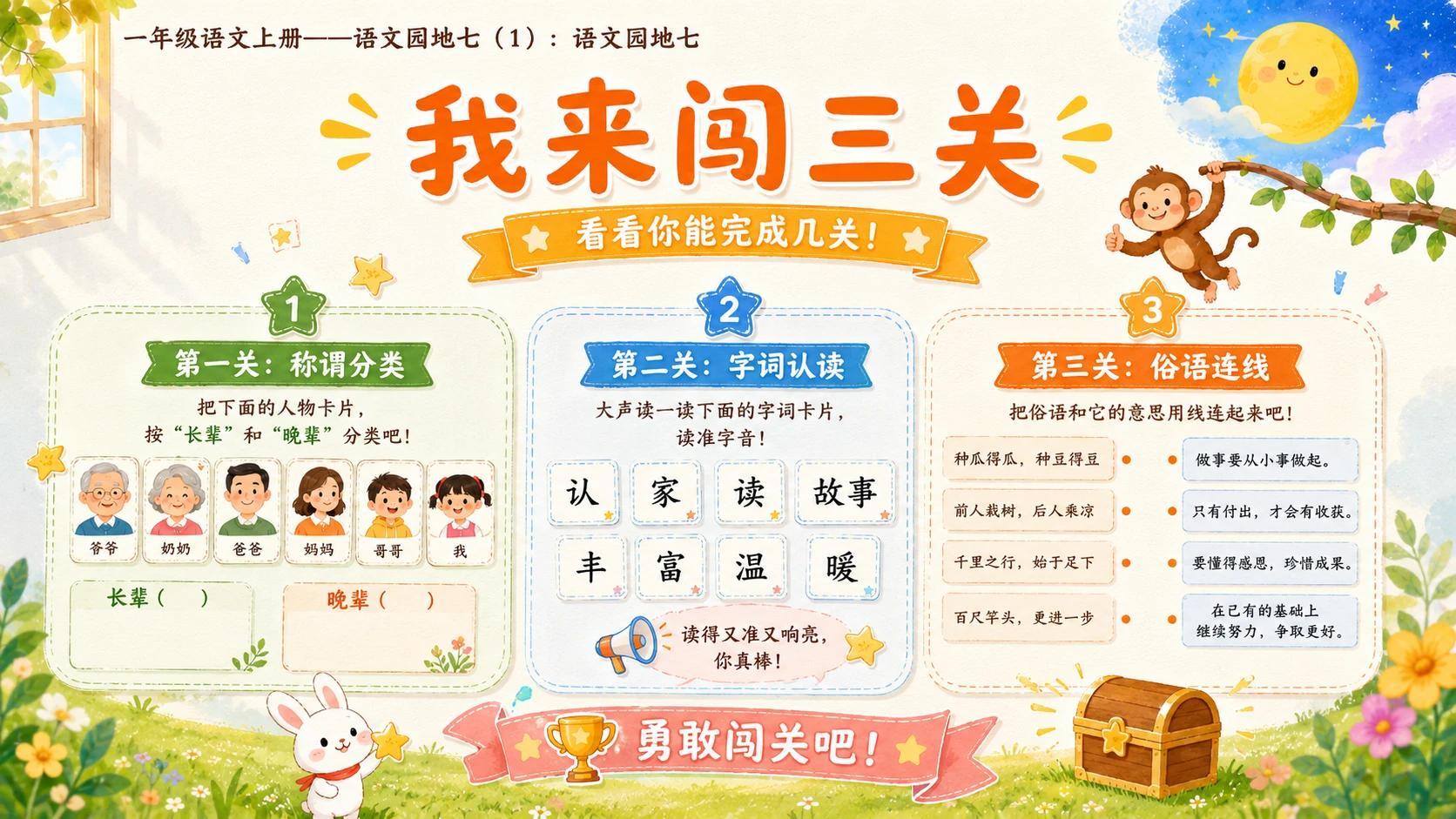 小学六年制统编教材系列课件——一年级语文上册：语文园地七（1） - 预览图9
