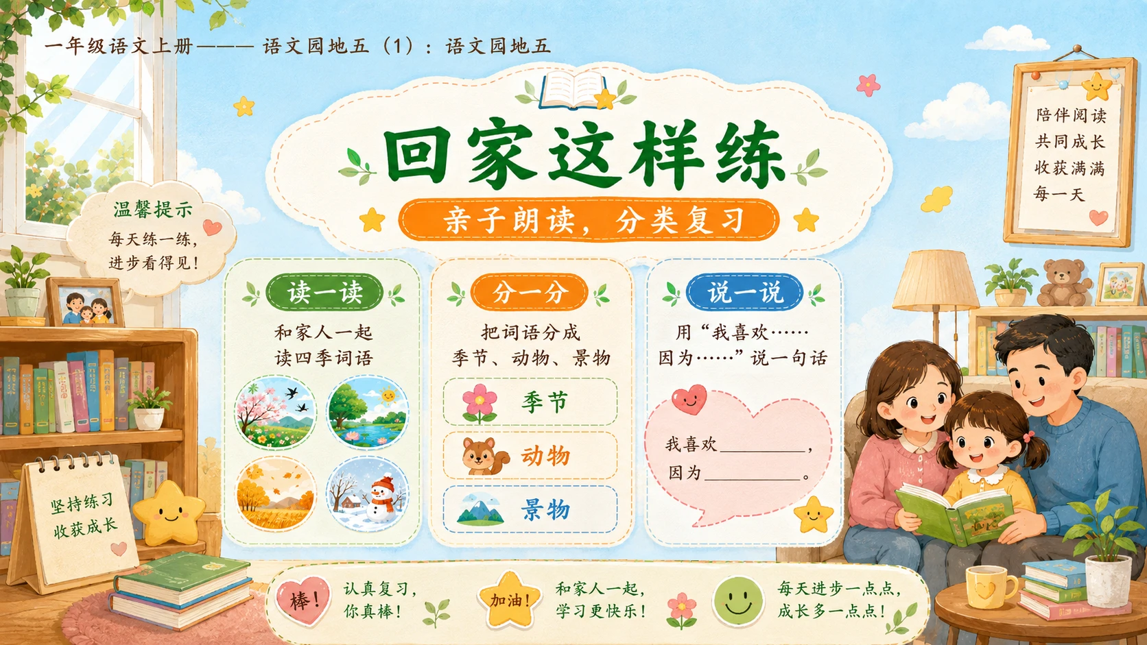 小学六年制统编教材系列课件——一年级语文上册：语文园地五（1） - 预览图15