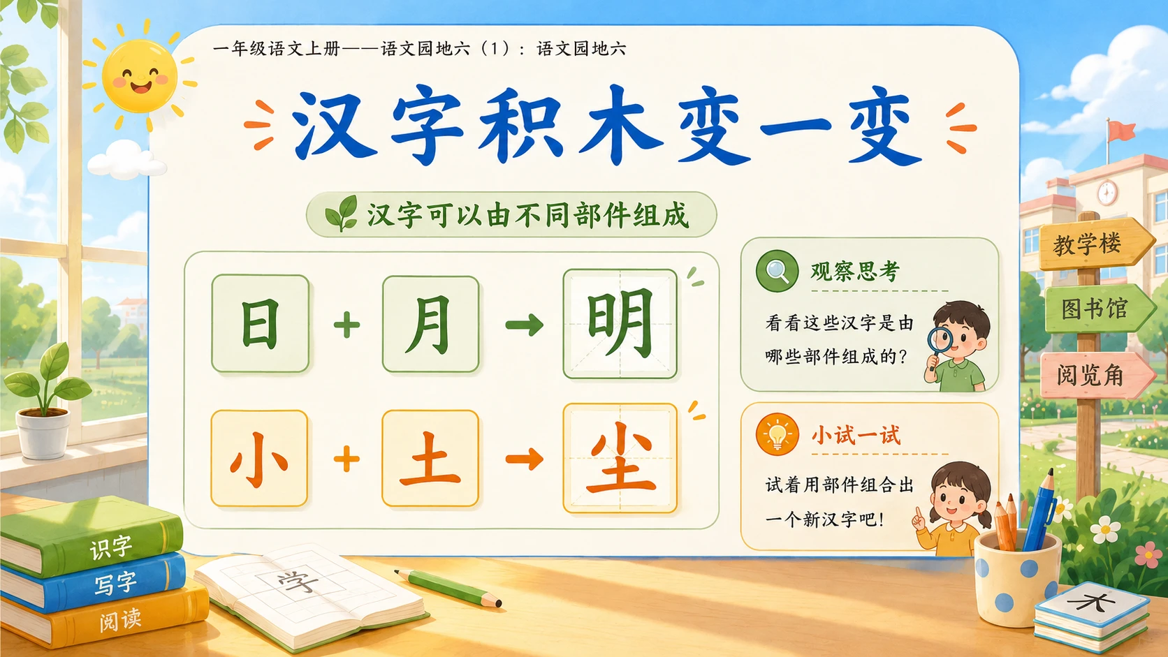 小学六年制统编教材系列课件——一年级语文上册：语文园地六（1） - 预览图3