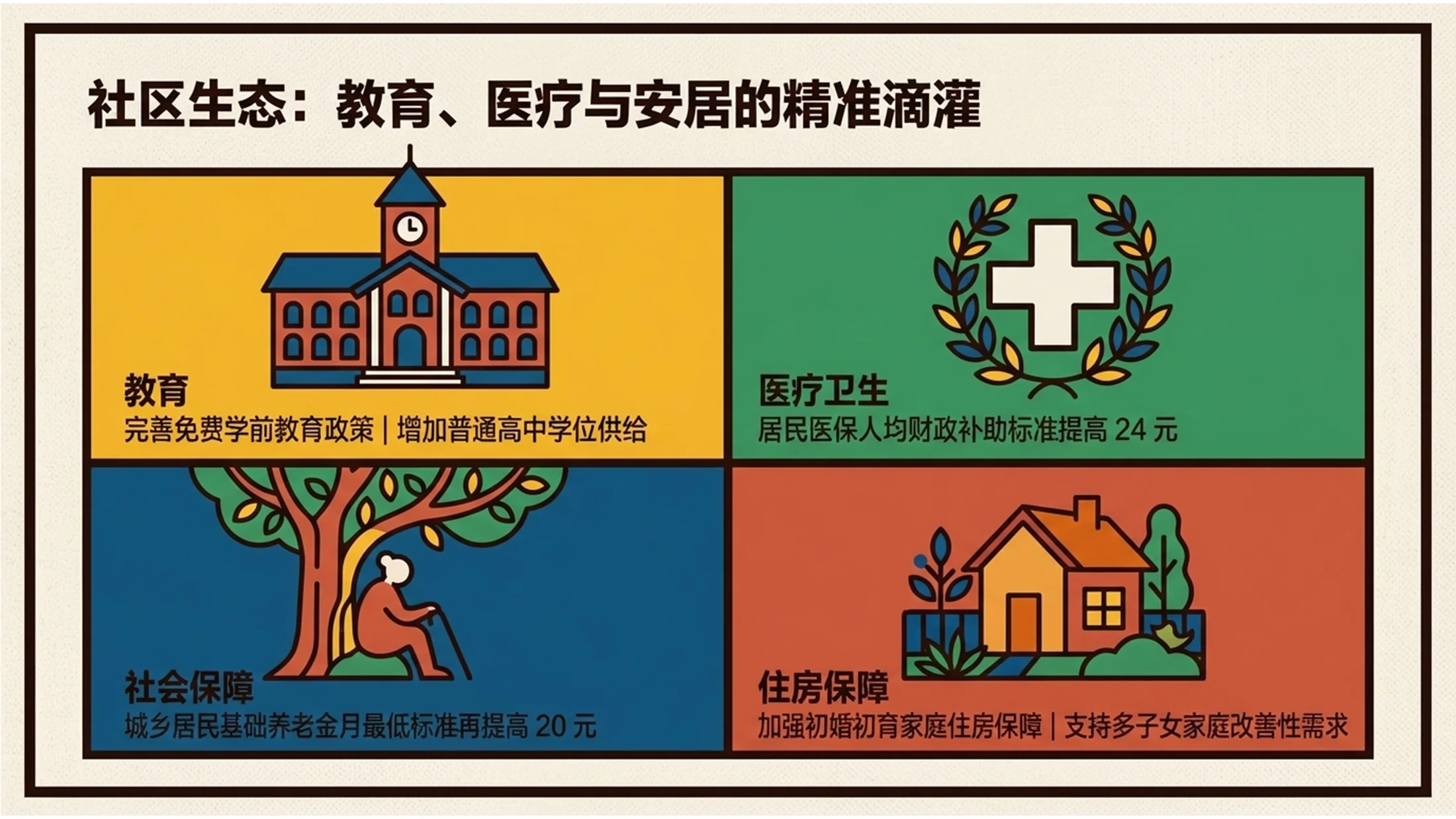 多色块高更风格政府工作报告PPT - 预览图9