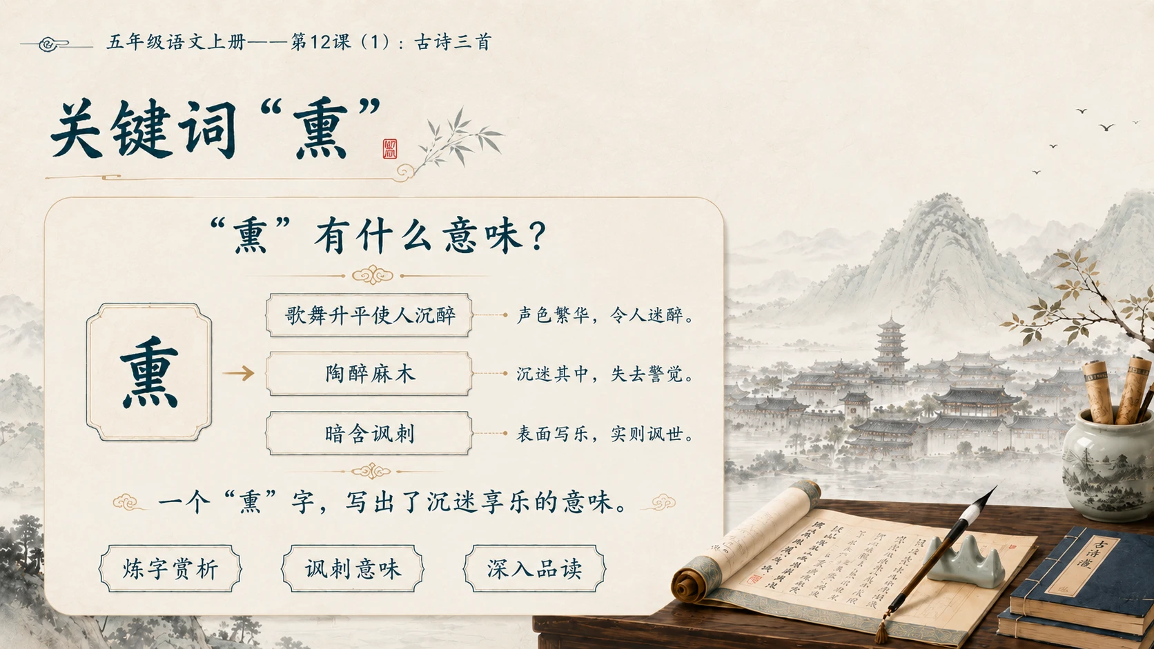 小学六年制统编教材系列课件——五年级语文上册第12课（1）：古诗三首：示儿、题临安邸、己亥杂诗 - 预览图13