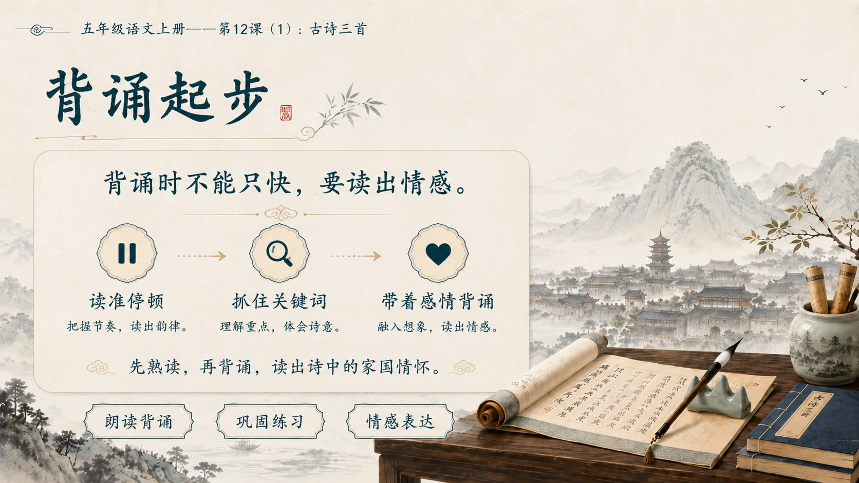 小学六年制统编教材系列课件——五年级语文上册第12课（1）：古诗三首：示儿、题临安邸、己亥杂诗 - 预览图17