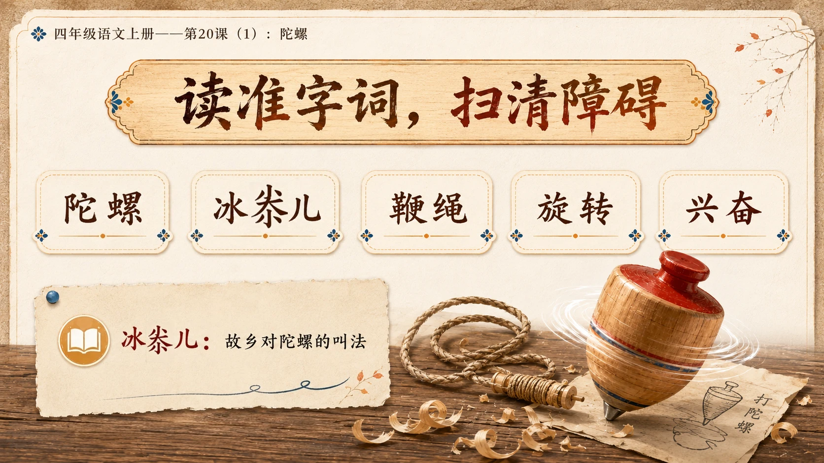 小学六年制统编教材系列课件——四年级语文上册第20课（1）：陀螺 - 预览图7