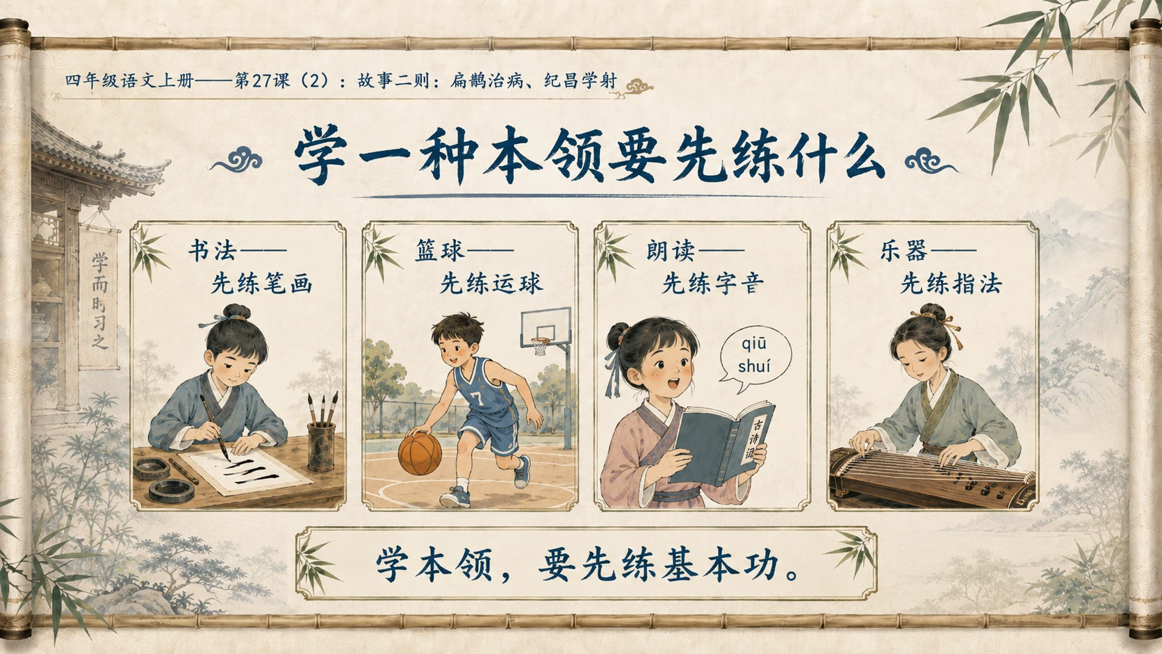 小学六年制统编教材系列课件——四年级语文上册第27课（2）：故事二则：扁鹊治病、纪昌学射 - 预览图16