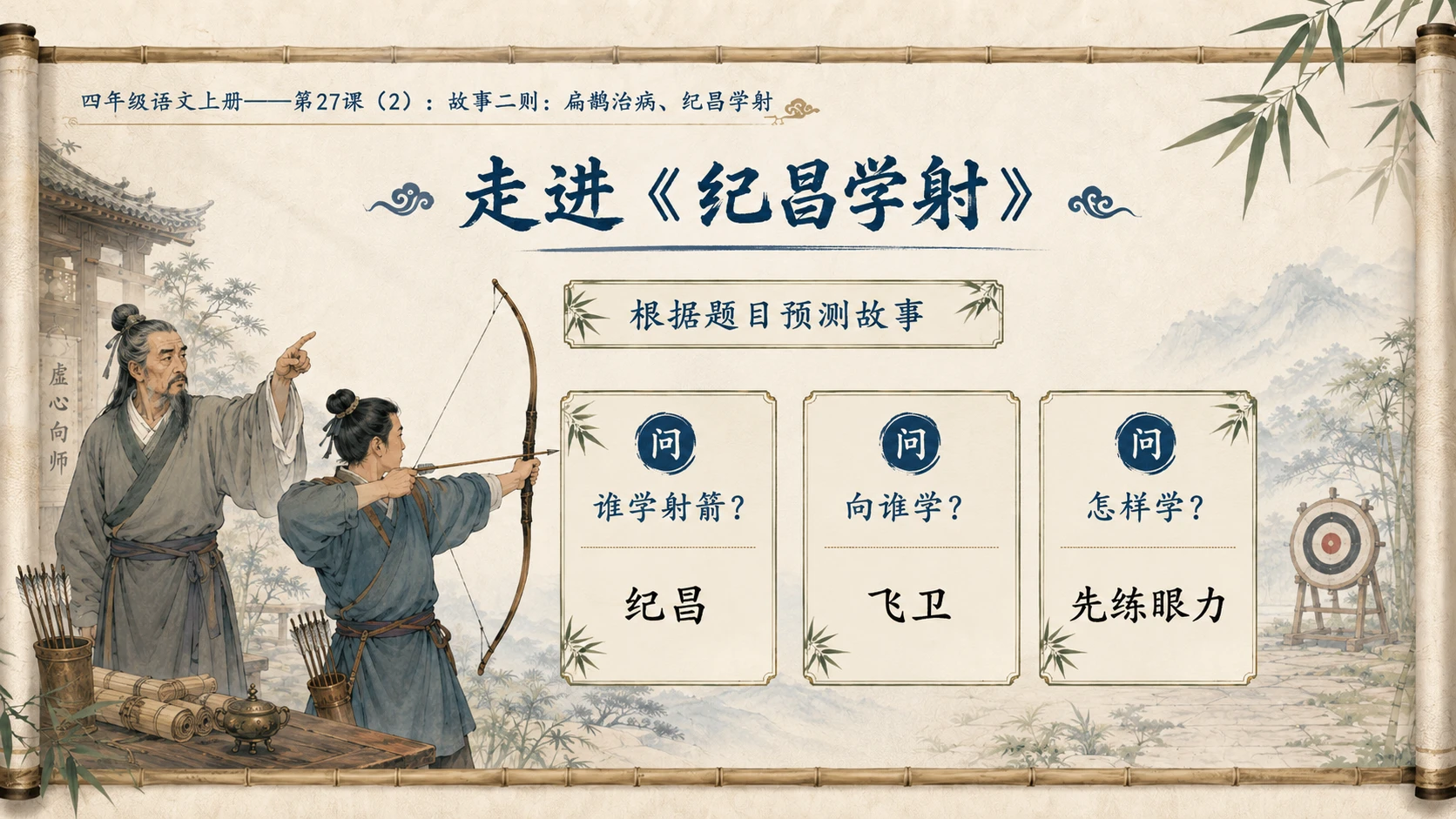 小学六年制统编教材系列课件——四年级语文上册第27课（2）：故事二则：扁鹊治病、纪昌学射 - 预览图3