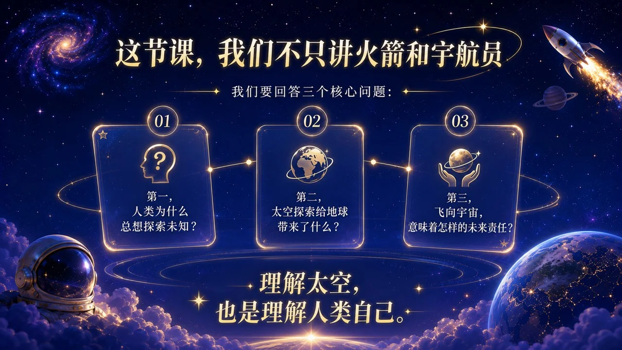 《太空探索启蒙课：人类为什么要飞向宇宙？》青少年航天科普PPT课件｜未来科技启蒙｜宇宙探索主题课程 - 预览图2
