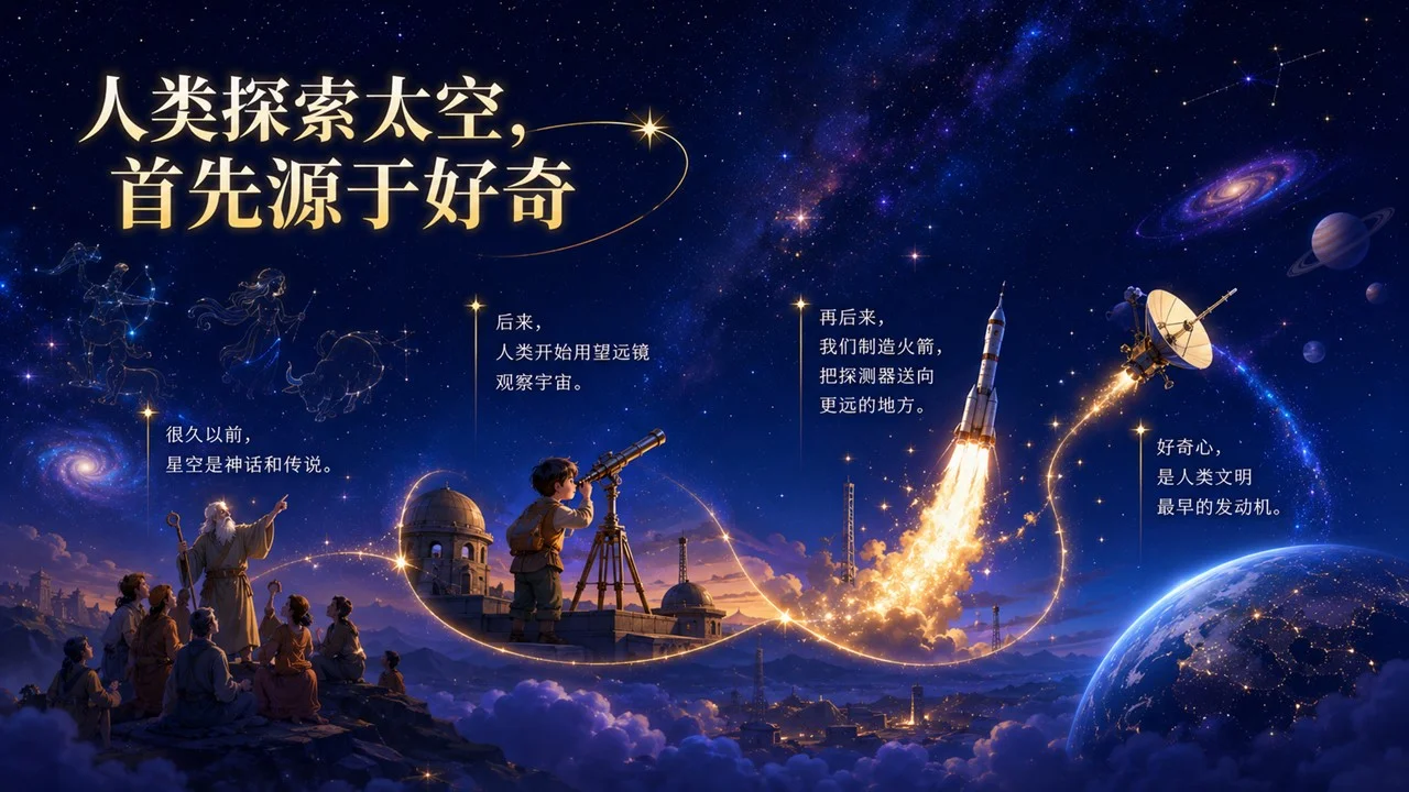 《太空探索启蒙课：人类为什么要飞向宇宙？》青少年航天科普PPT课件｜未来科技启蒙｜宇宙探索主题课程 - 预览图3