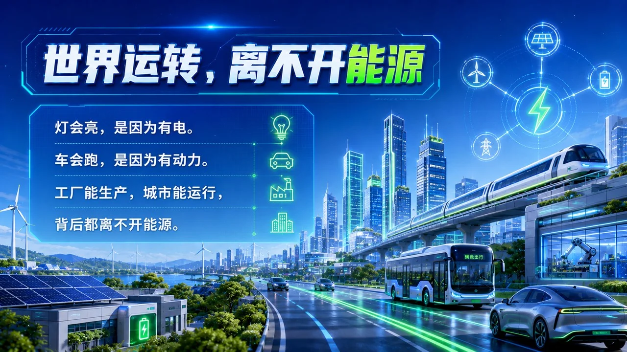 新能源启蒙课《未来世界的绿色动力》青少年科学科普PPT课件 - 预览图1