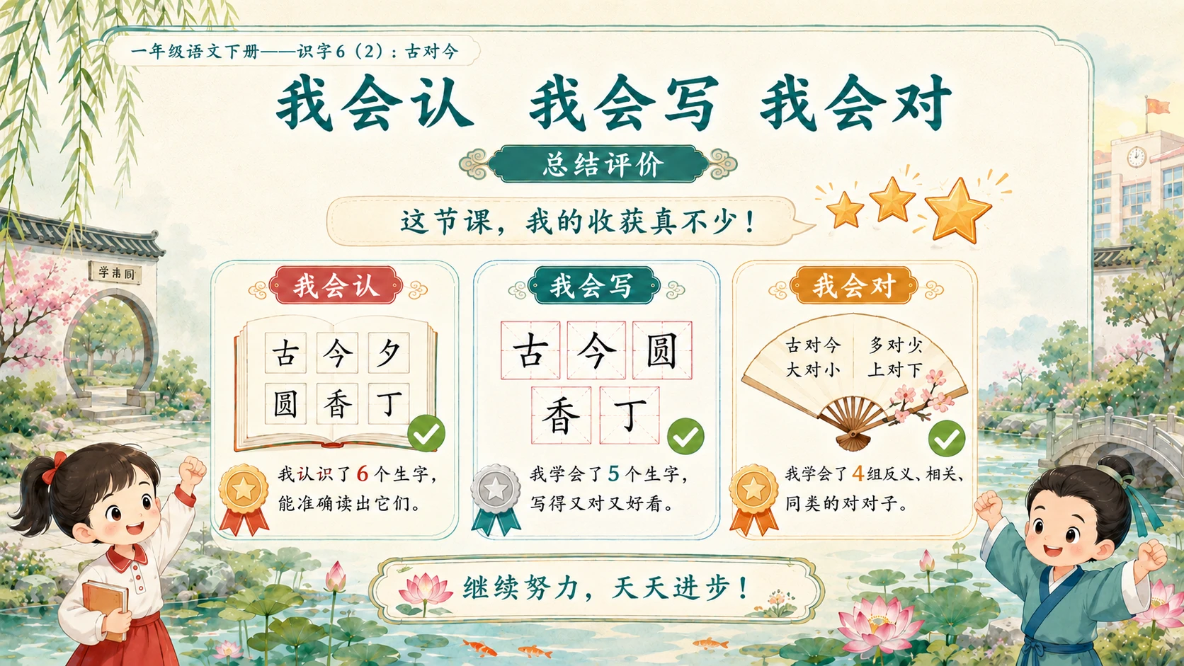 小学六年制统编教材系列课件——一年级语文下册：古对今（2） - 预览图16