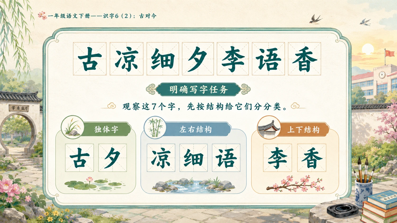 小学六年制统编教材系列课件——一年级语文下册：古对今（2） - 预览图4