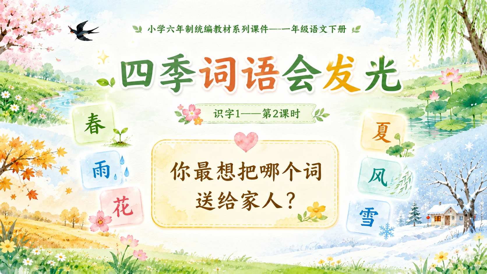 小学六年制统编教材系列课件——一年级语文下册：识字1 春夏秋冬（2） - 预览图18