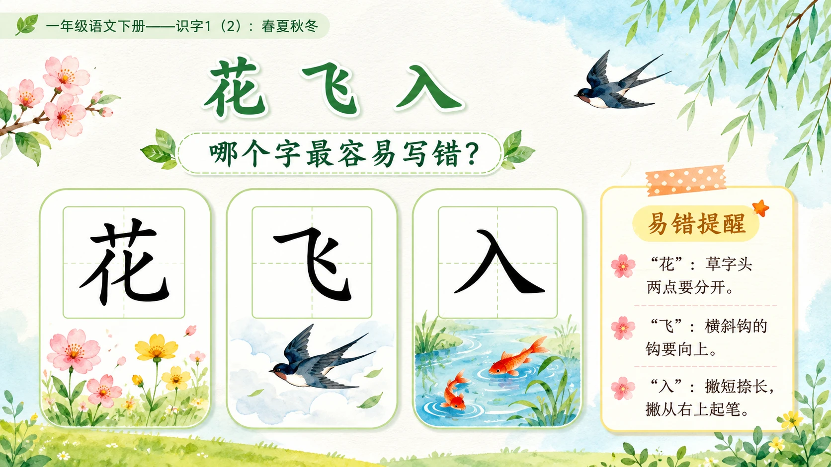 小学六年制统编教材系列课件——一年级语文下册：识字1 春夏秋冬（2） - 预览图6