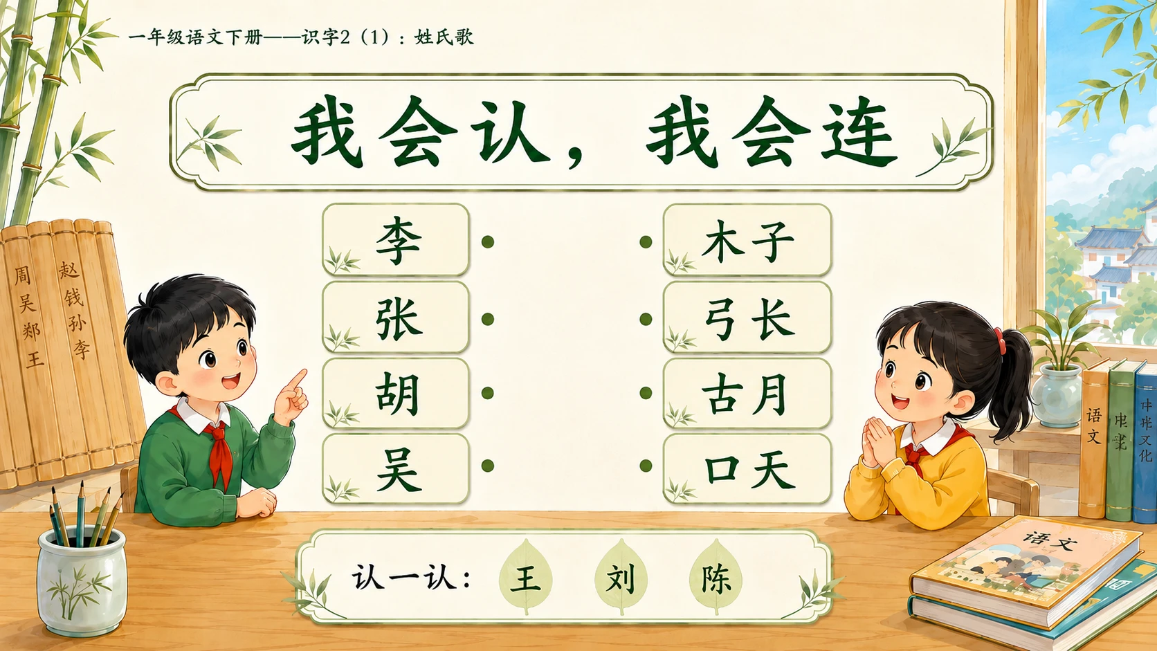 小学六年制统编教材系列课件——一年级语文下册：识字2 姓氏歌（1） - 预览图15