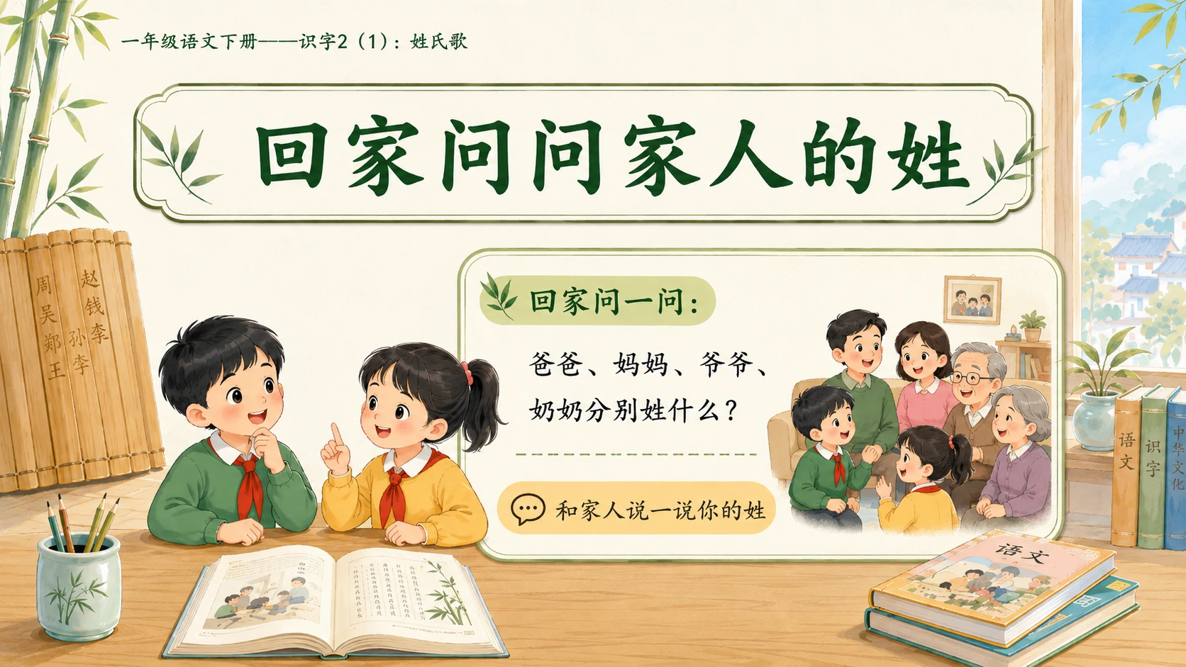 小学六年制统编教材系列课件——一年级语文下册：识字2 姓氏歌（1） - 预览图17