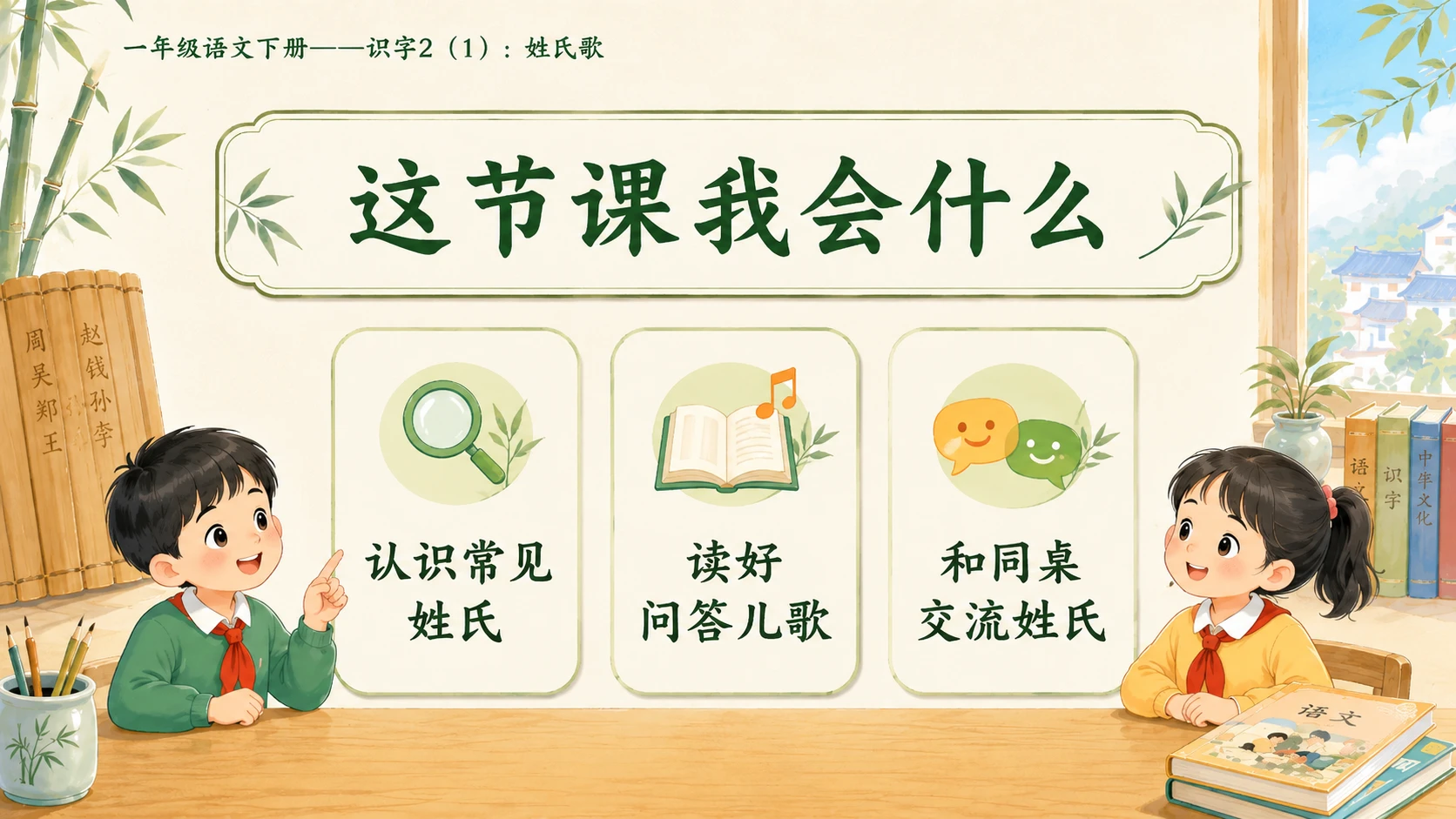 小学六年制统编教材系列课件——一年级语文下册：识字2 姓氏歌（1） - 预览图4