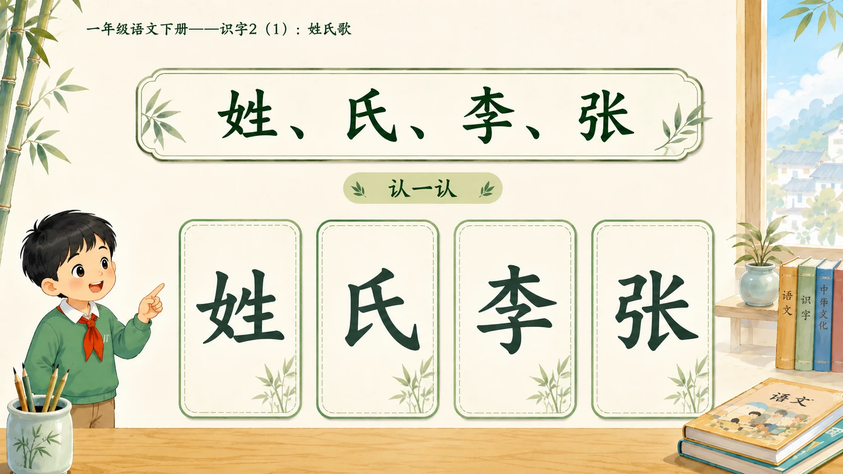 小学六年制统编教材系列课件——一年级语文下册：识字2 姓氏歌（1） - 预览图6