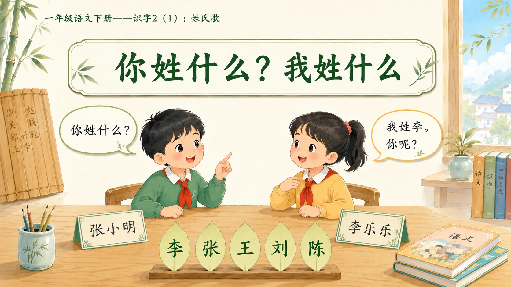 小学六年制统编教材系列课件——一年级语文下册：识字2 姓氏歌（1） - 预览图9