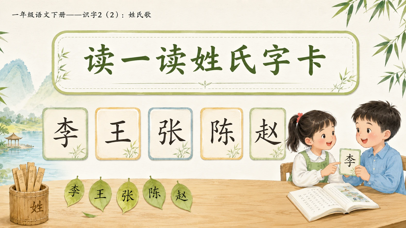 小学六年制统编教材系列课件——一年级语文下册：识字2 姓氏歌（2） - 预览图2