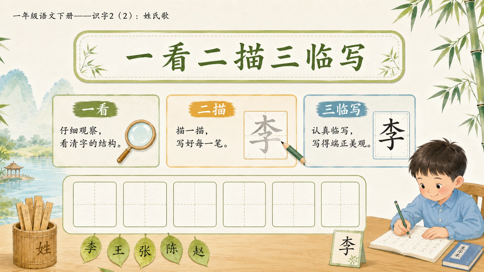 小学六年制统编教材系列课件——一年级语文下册：识字2 姓氏歌（2） - 预览图9
