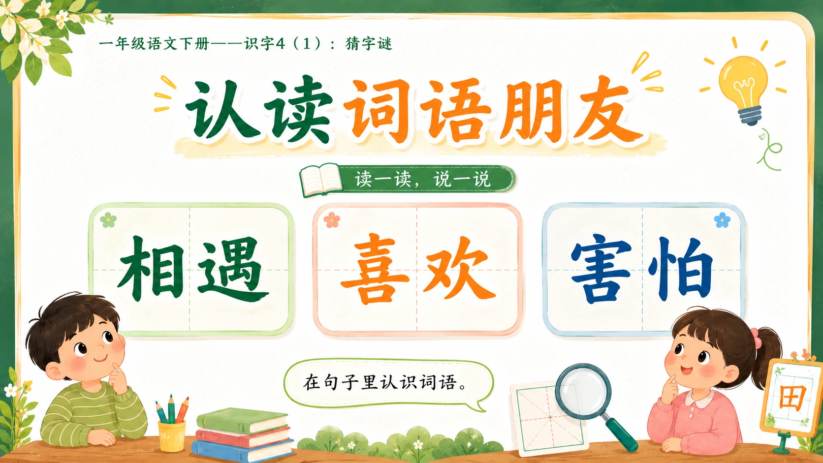 小学六年制统编教材系列课件——一年级语文下册：识字4 猜字谜（1） - 预览图10