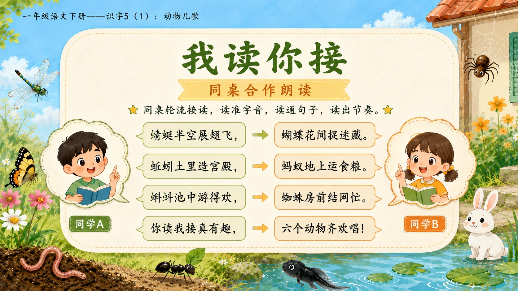 小学六年制统编教材系列课件——一年级语文下册：识字5 动物儿歌（1） - 预览图14