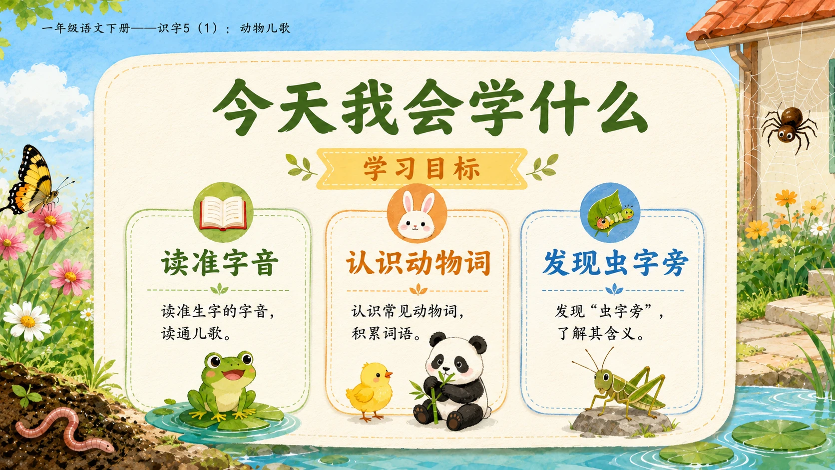 小学六年制统编教材系列课件——一年级语文下册：识字5 动物儿歌（1） - 预览图3