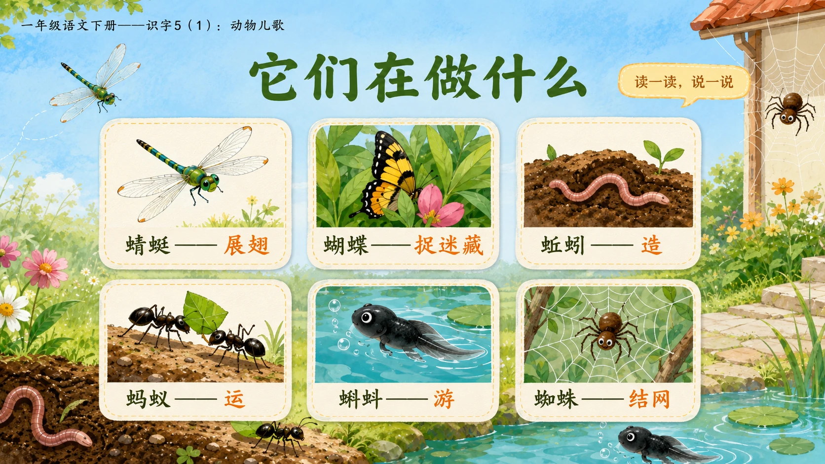 小学六年制统编教材系列课件——一年级语文下册：识字5 动物儿歌（1） - 预览图6