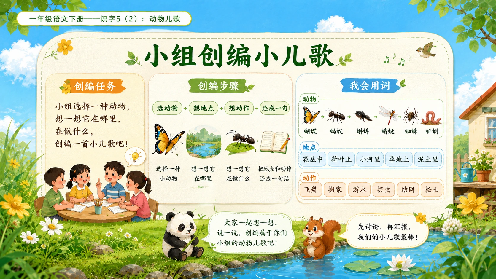 小学六年制统编教材系列课件——一年级语文下册：识字5 动物儿歌（2） - 预览图12