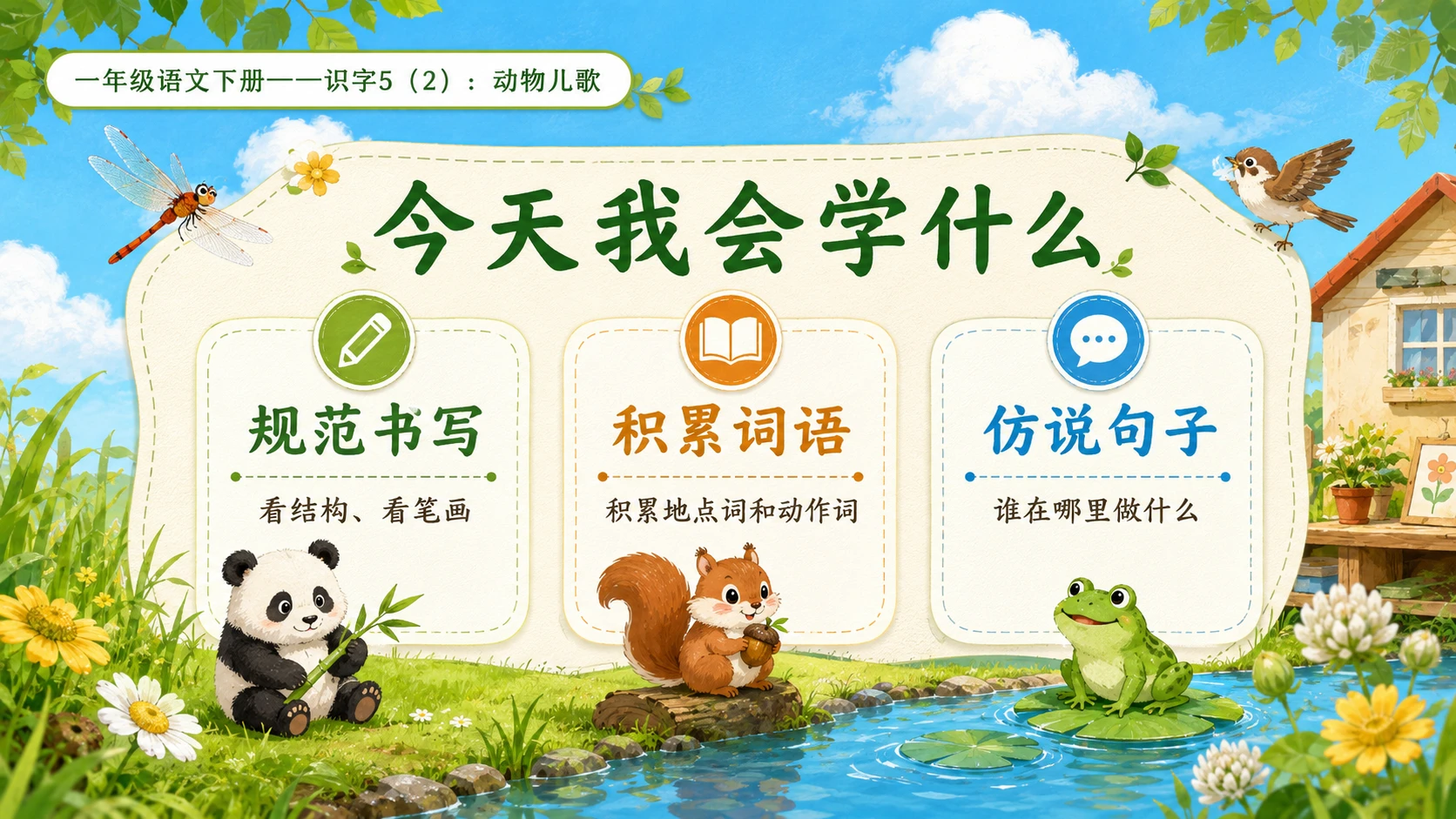 小学六年制统编教材系列课件——一年级语文下册：识字5 动物儿歌（2） - 预览图3