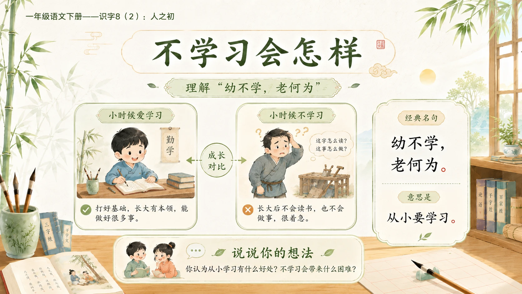小学六年制统编教材系列课件——一年级语文下册：识字8 人之初（2） - 预览图7