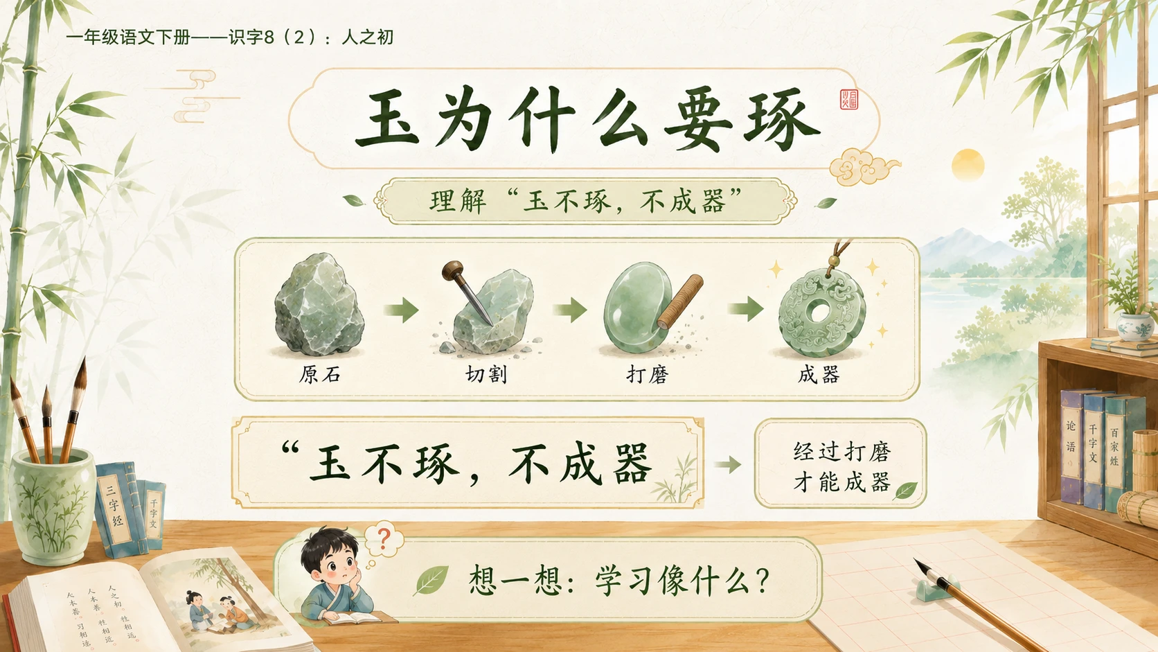 小学六年制统编教材系列课件——一年级语文下册：识字8 人之初（2） - 预览图8