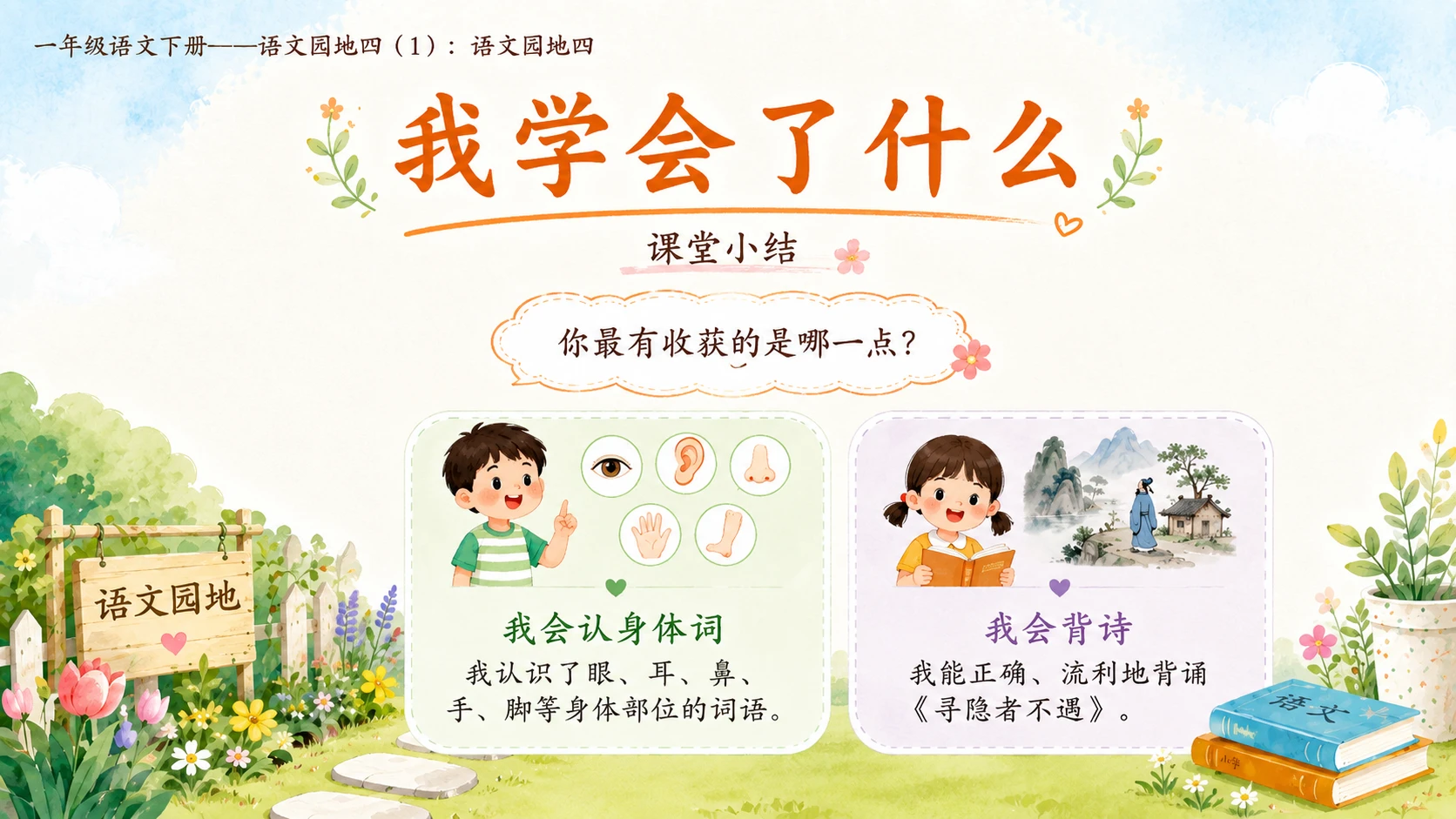 小学六年制统编教材系列课件——一年级语文下册：语文园地四（1） - 预览图16