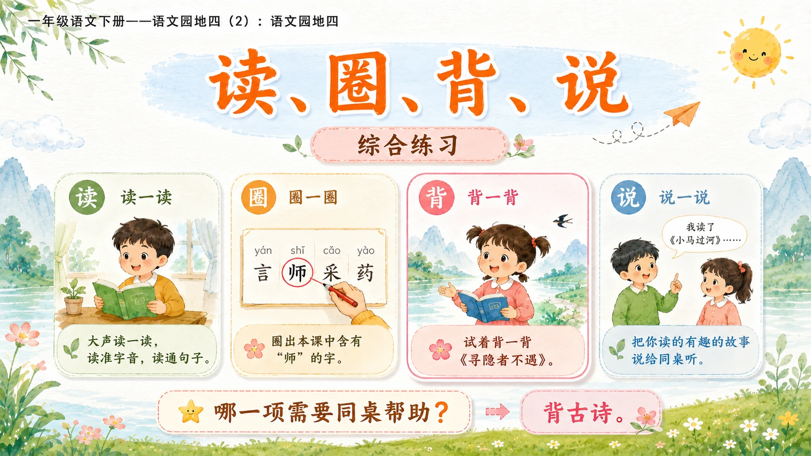 小学六年制统编教材系列课件——一年级语文下册：语文园地四（2） - 预览图15