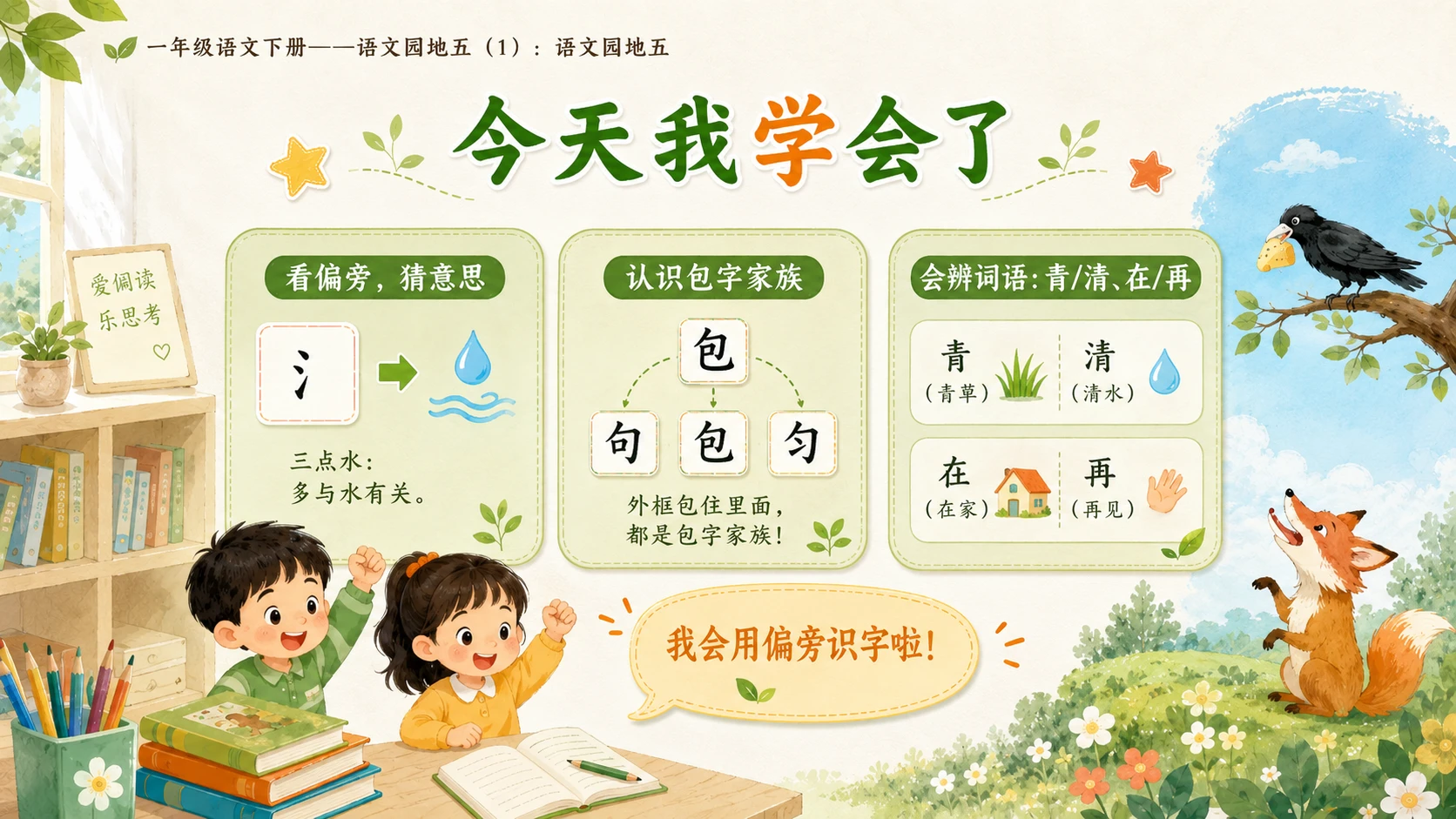 小学六年制统编教材系列课件——一年级语文下册：语文园地五（1） - 预览图16